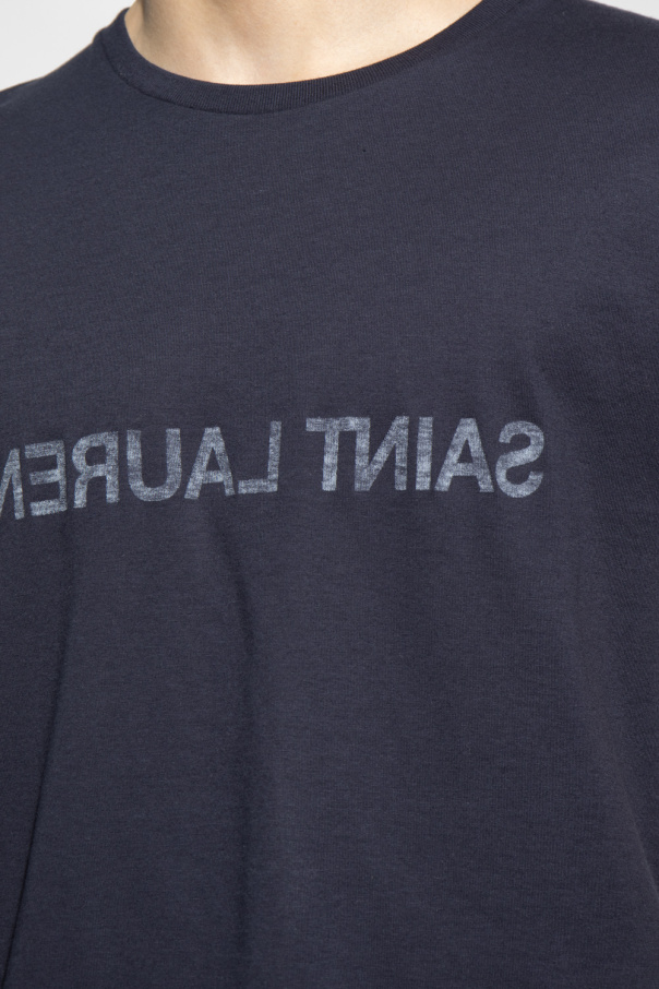 Navy blue T-shirt with logo Saint Laurent - Vitkac AS